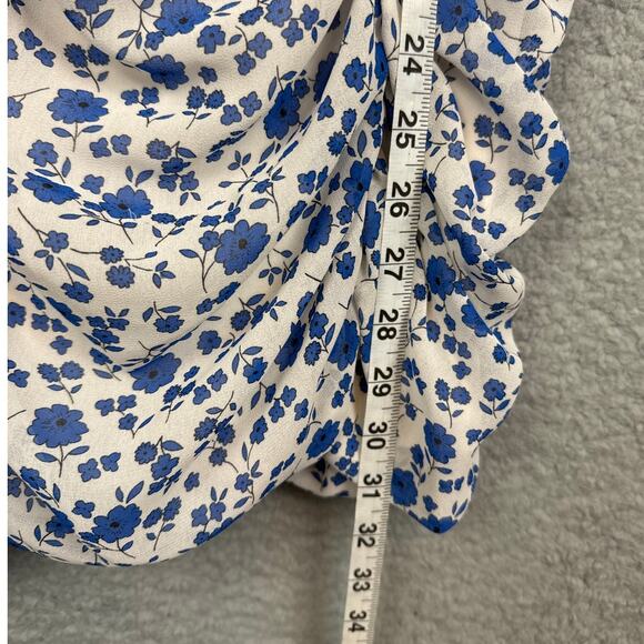 All in Favor Sasha Blue Floral Ruched Mini Dress, Size XL NWOT Cottagecore - Picture 6 of 8